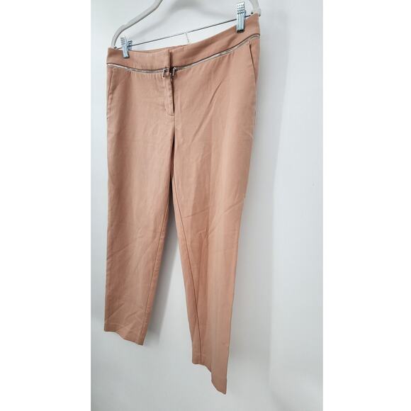 Rebecca Taylor Zipper Detail Light Pink Trouser Pants Size 8 - Picture 5 of 9